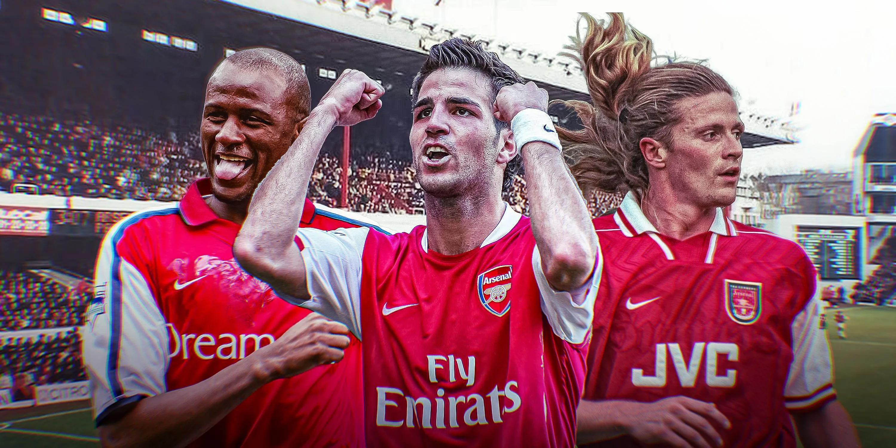 Các huyền thoại tiền vệ Arsenal như Patrick Vieira và Cesc Fabregas