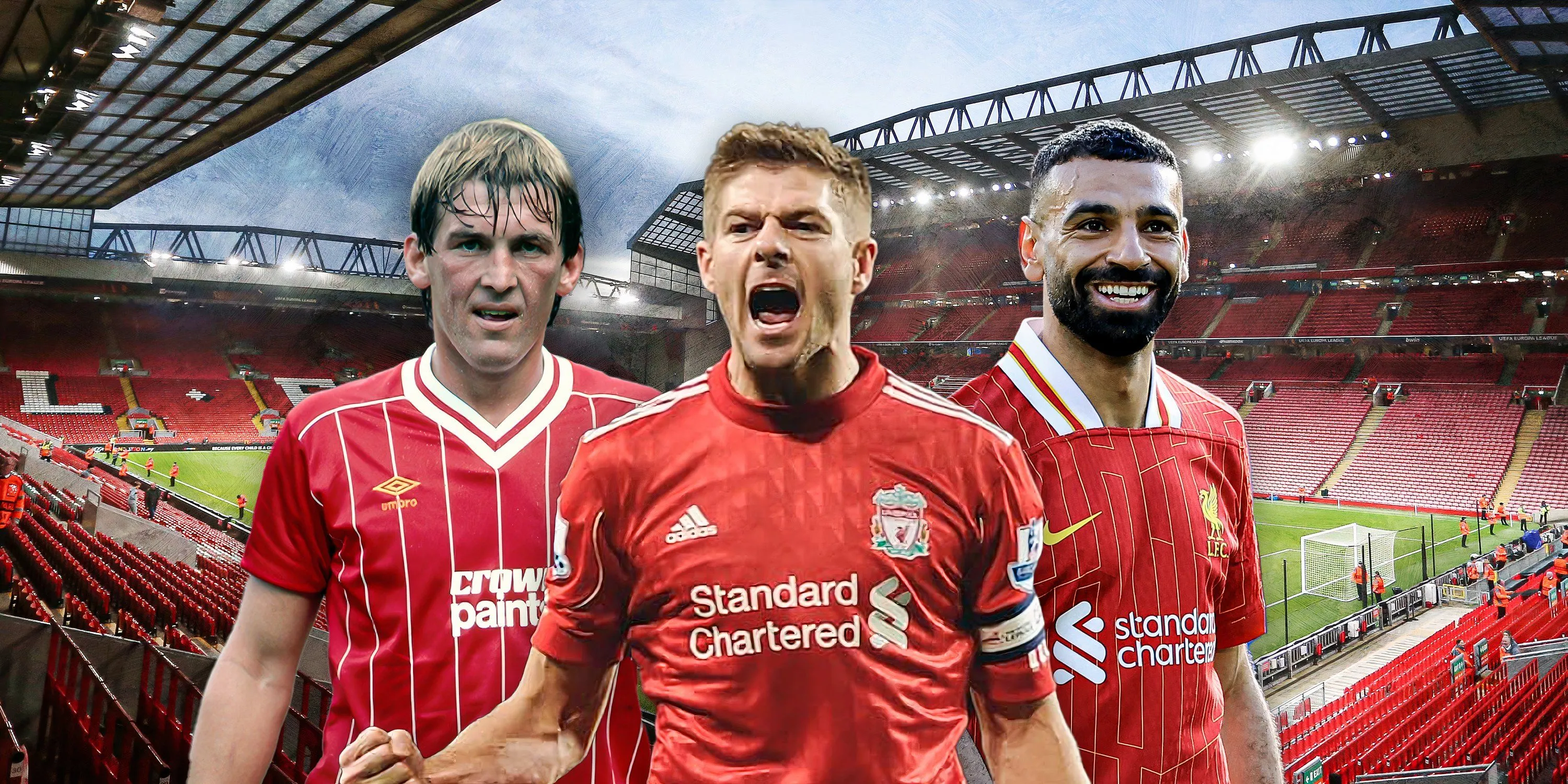 Những cầu thủ vĩ đại nhất lịch sử Liverpool, bao gồm Kenny Dalglish, Steven Gerrard và Mohamed Salah