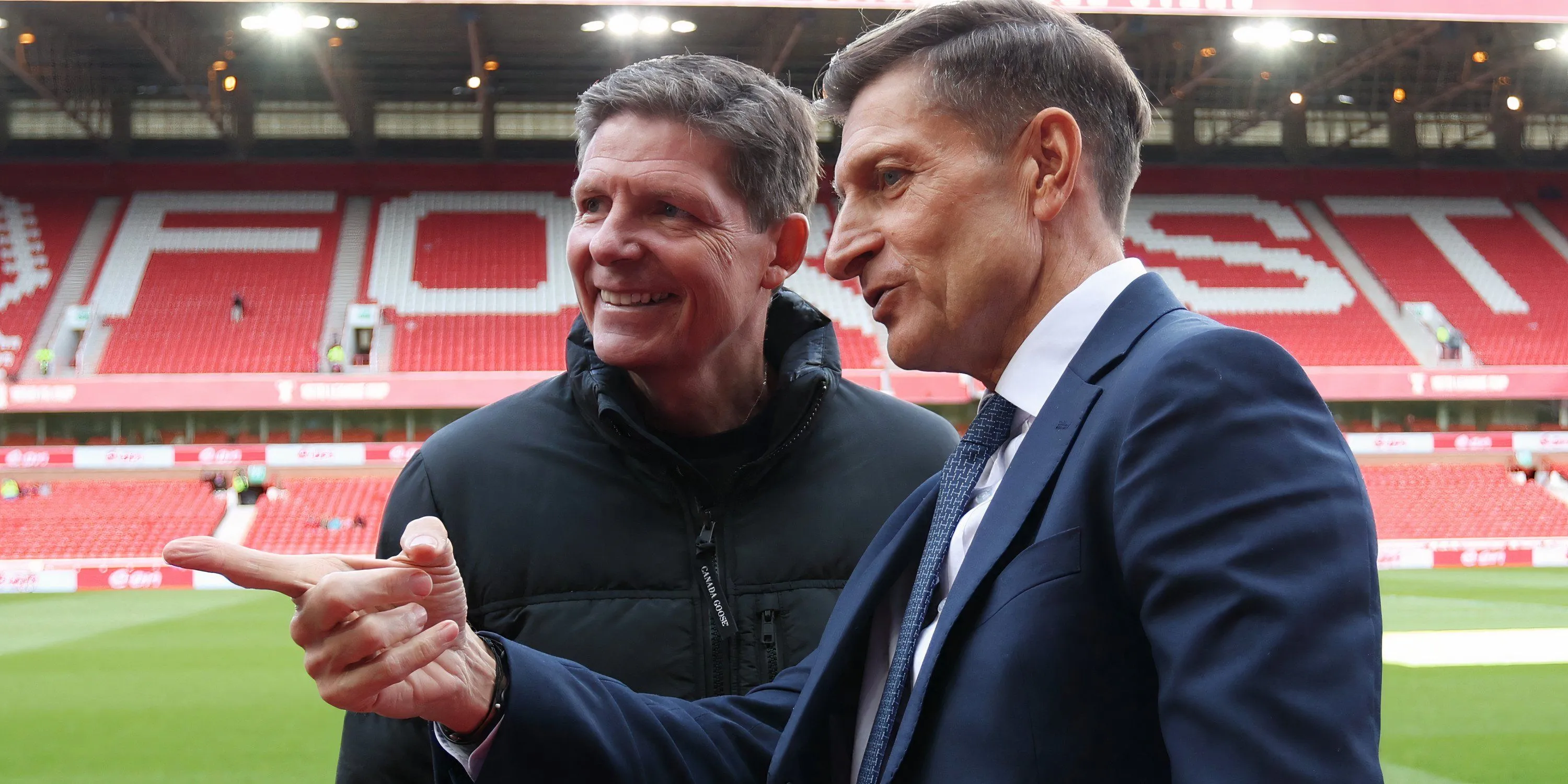 Chủ tịch Steve Parish và HLV Oliver Glasner của Crystal Palace