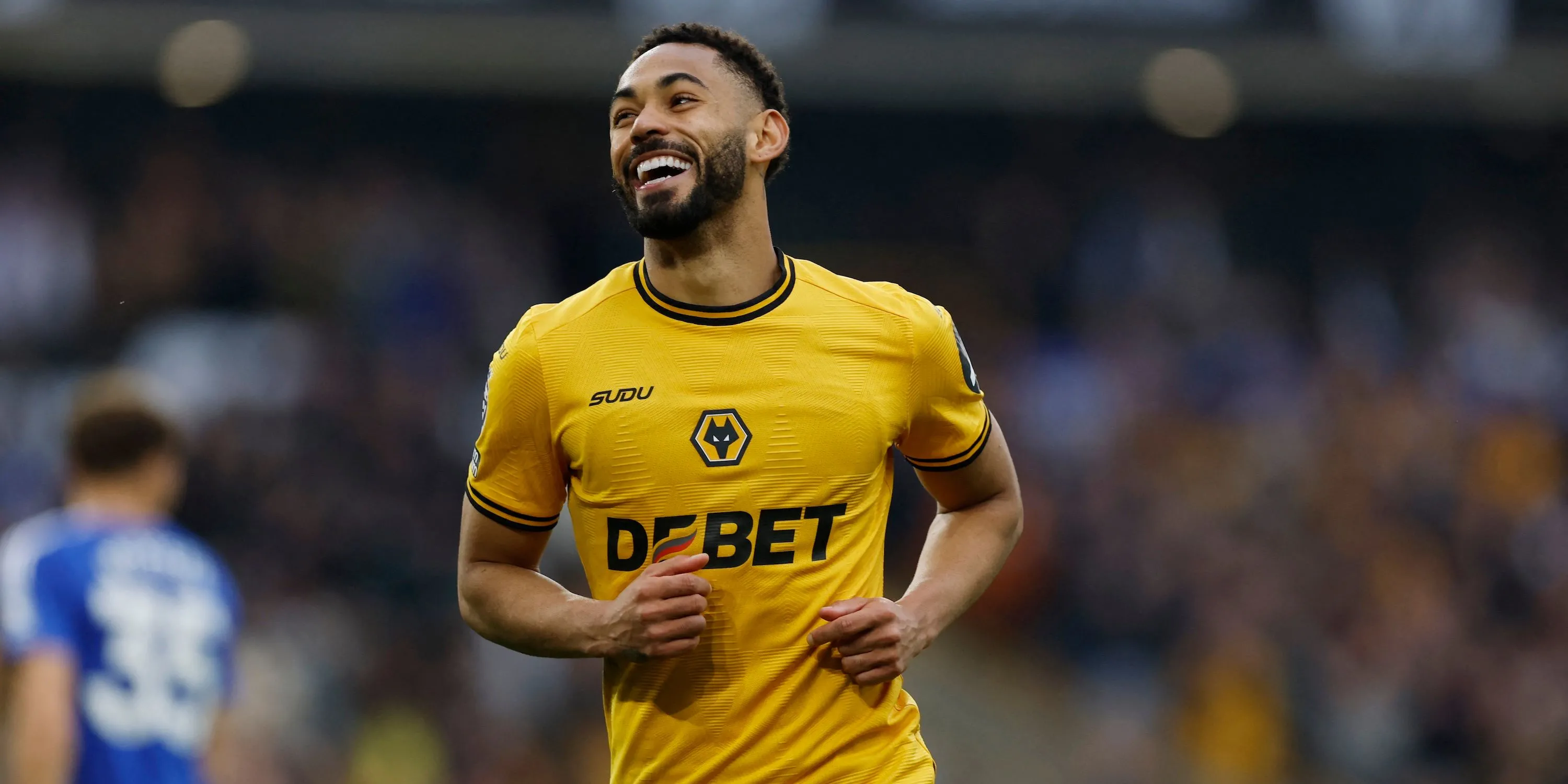 Matheus Cunha ăn mừng bàn thắng trong màu áo Wolverhampton Wanderers