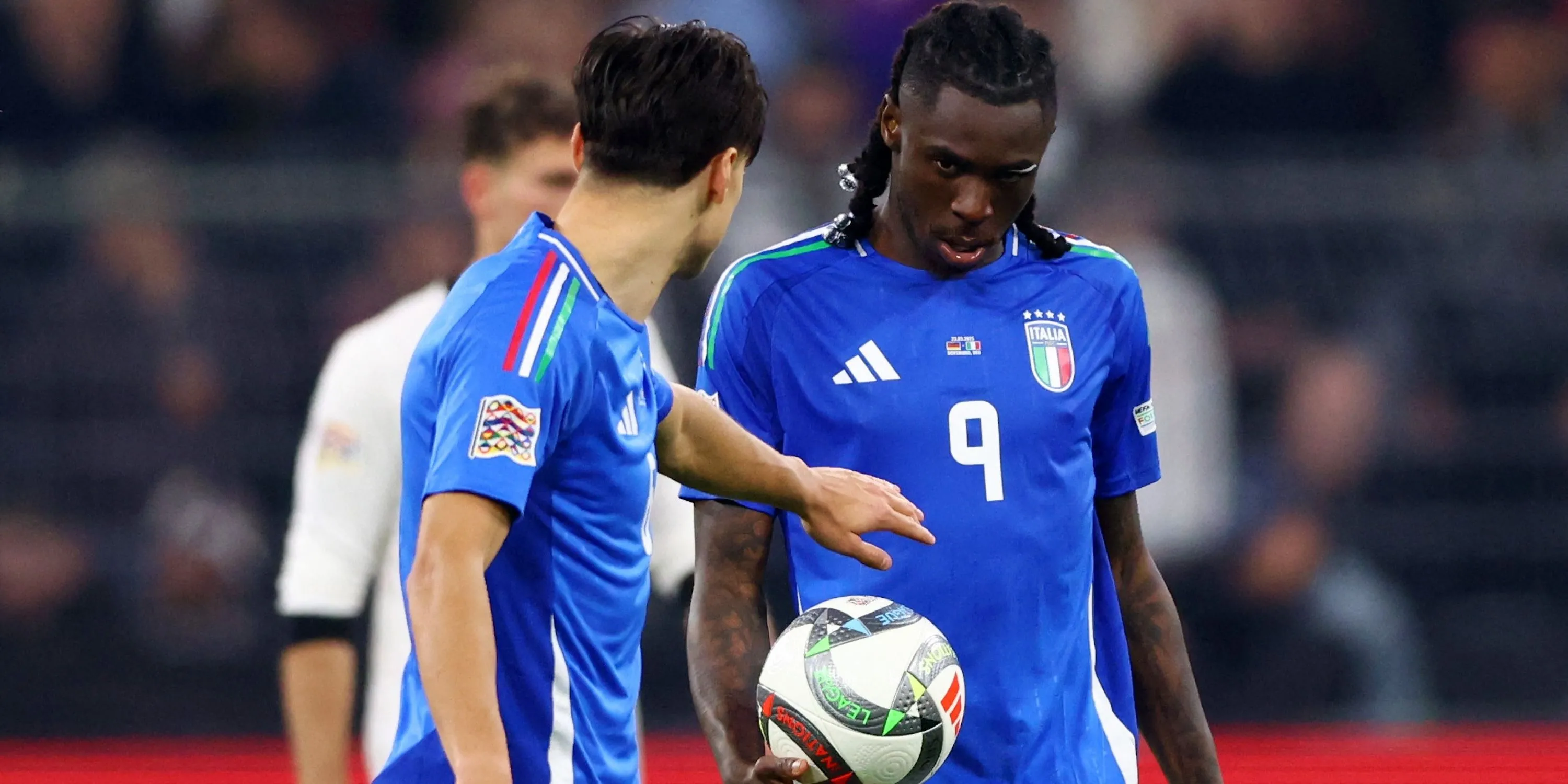 Tiền đạo Moise Kean trong màu áo đội tuyển Ý