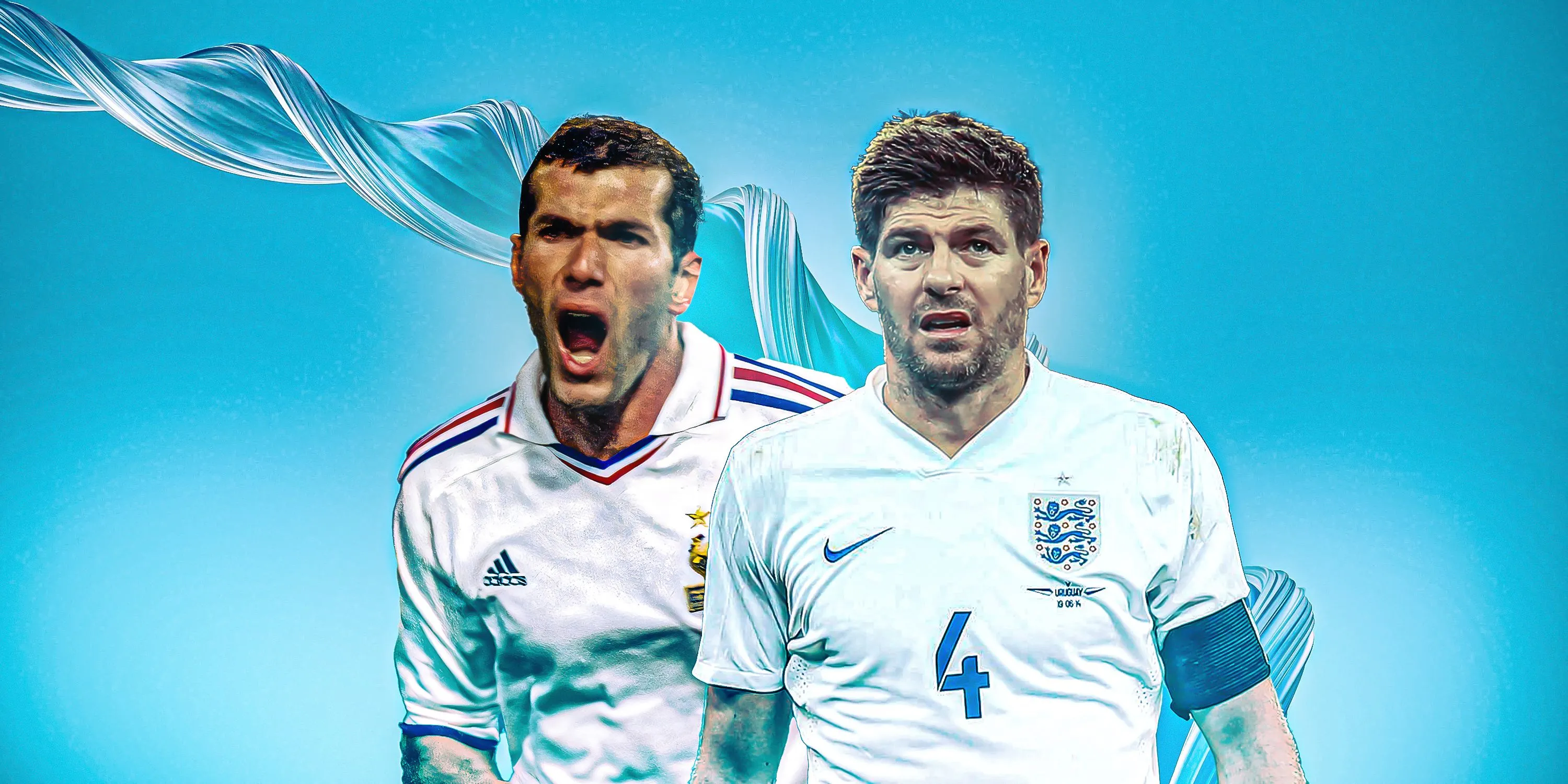 Zinedine Zidane và Steven Gerrard trong một trận đấu