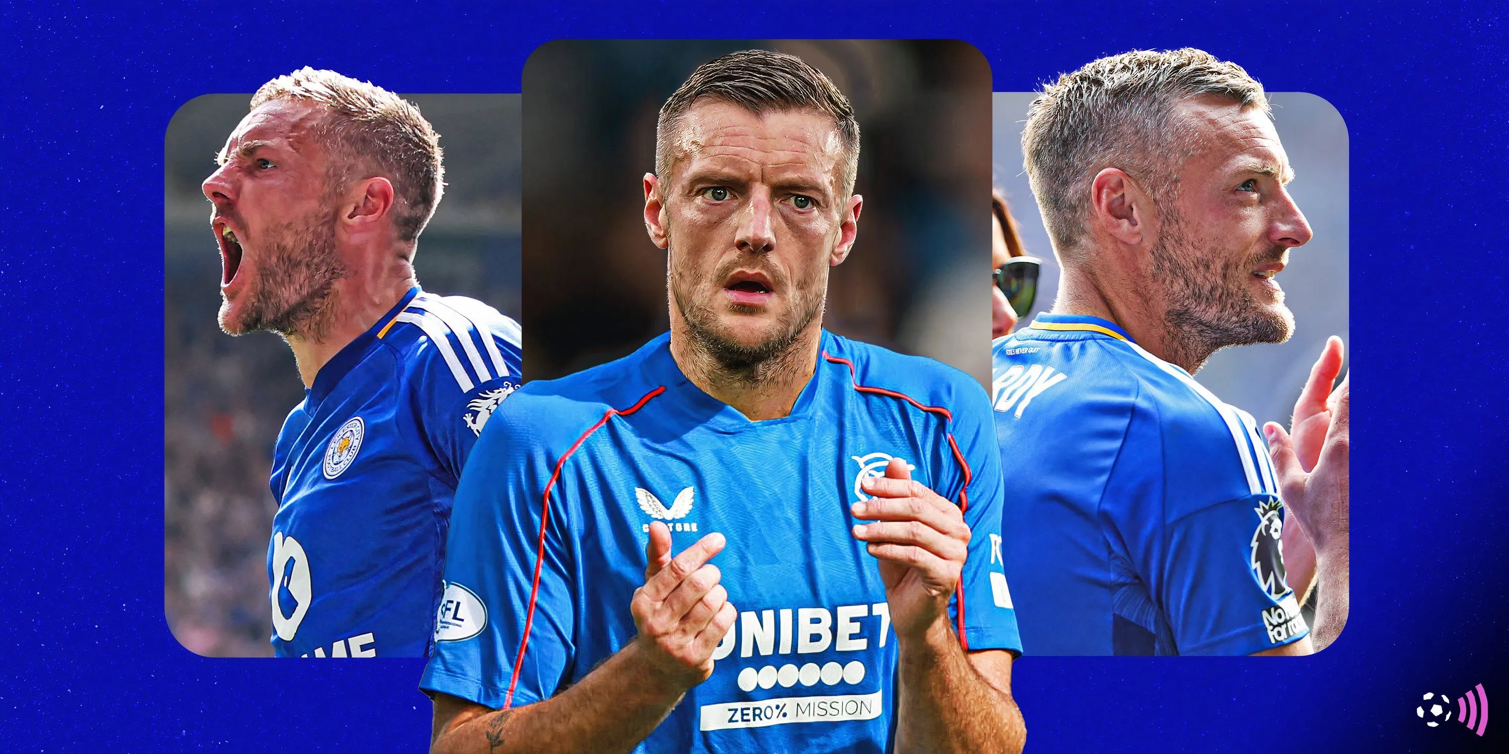 Jamie Vardy trong màu áo Rangers trong tin đồn chuyển nhượng mùa hè